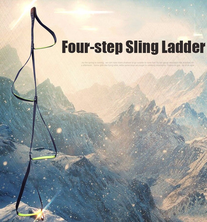 4-Step Etrier Webbing Ladder Climbing Strap Ladder Rope Ladder Step Hanging Rope for Climbing Caving Rescue Rock - BeesActive Australia