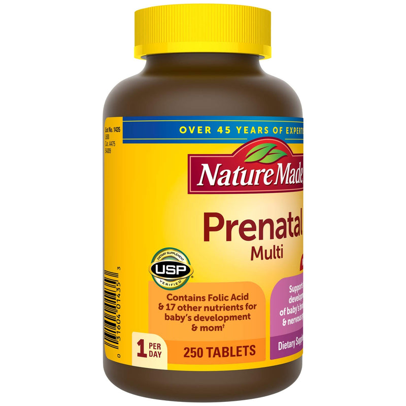 Prenatal Multi Tablets, Folic Acid + 17 Prenatal Vitamins & Minerals for Baby’s Development & Mom’s Nutritional Support, Vitamin D3, Calcium, Iron, Iodine, Vitamin C, and More, 250 Count - BeesActive Australia