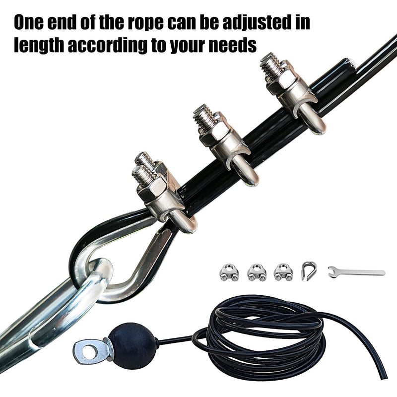 Home Gym Fitness LAT Pulldown Cable Replacement 78/118/ 236 Inch， 6mm Adjustable Length for Pulley System Cable Machine Workout Equipment, Steel Wire Rope with Rubber Stopper Ball 118 Inch Adjustable Cable - BeesActive Australia