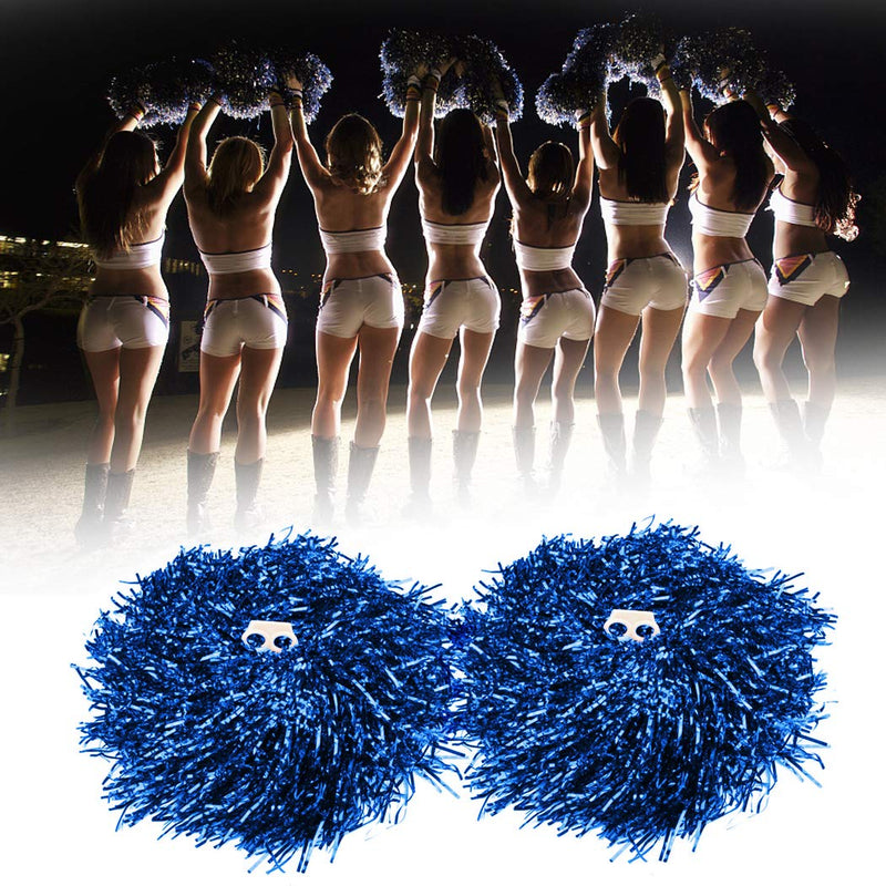 [AUSTRALIA] - hatisan 12 Pack Cheerleading Pom Poms, Cheerleader Pompoms Metallic Foil Pom Poms for Sports Team Spirit Cheering Party Dance Useful Accessories 6 Colors 