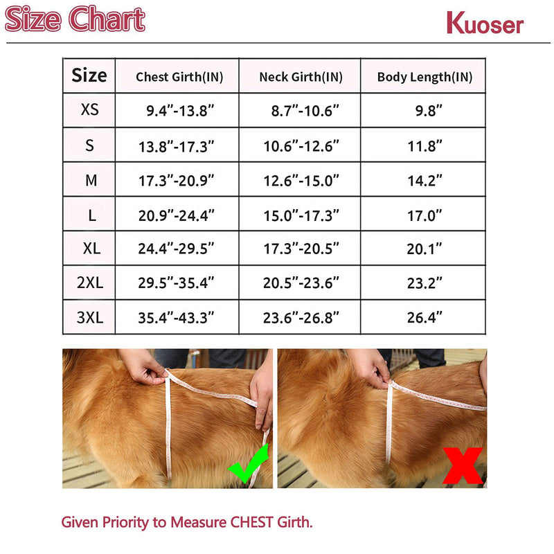 Kuoser Cozy Waterproof Windproof Reversible British Style Plaid Dog Vest Winter Coat Warm Dog Apparel for Cold Weather Dog Jacket for Small Medium Large Dogs with Furry Collar (XS - 3XL) Medium (Pack of 1) Green - BeesActive Australia