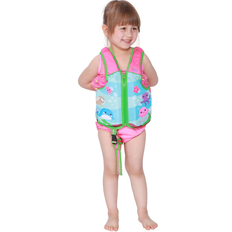 [AUSTRALIA] - Megartico Kids Swim Vest Float Jacket Swimming Jacket Buoyant Aid Octopus 4-6 