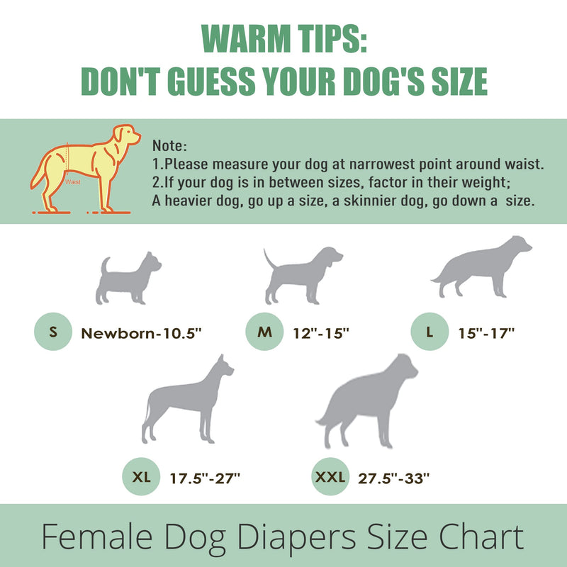 wegreeco Washable Dog Diapers (3 Pack), Highly Absorbent Dog Diapers for Female Dogs, Female Dog Diapers for Dogs in Heat, Period, Incontinence, or Excitable Urination Zebra, Giraffe, Spotty Large (15"-17" Waist) - BeesActive Australia