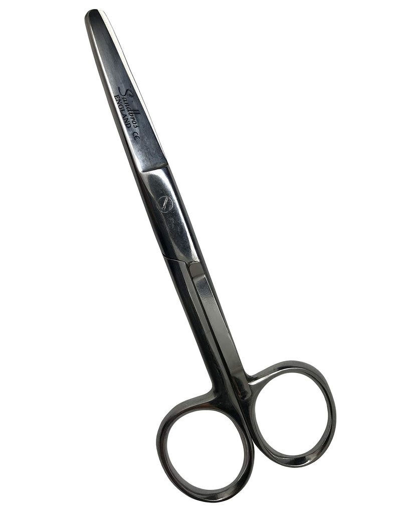 Quality Nursing Blunt/Sharp Dressing Scissors with Pocket Clip Brushed Stainless Steel S132 Autoclavable Code: (S132+S133) - BeesActive Australia