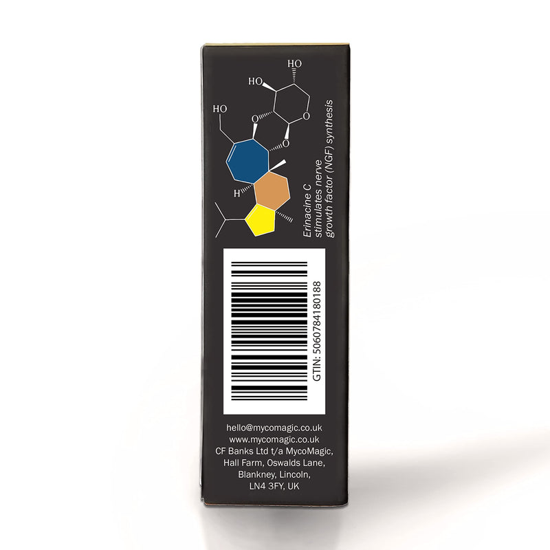 MycoMagic Lion's Mane Mushroom, High Strength Triple Extracted Tincture, 1 x 50ml Dropper Bottle, Grown and Manufactured in The UK - BeesActive Australia