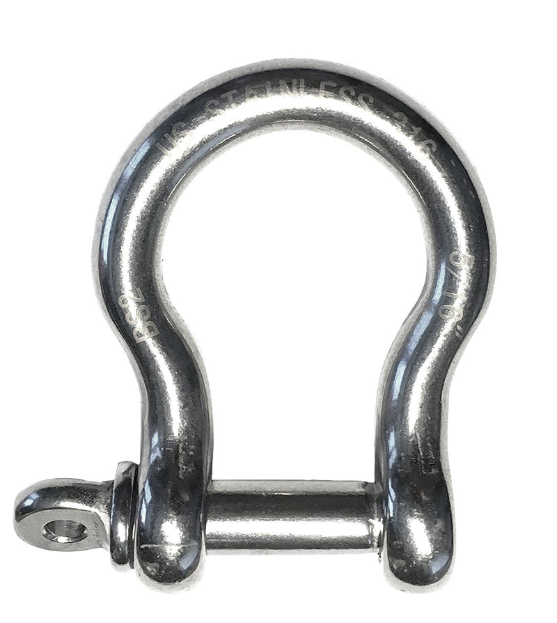 [AUSTRALIA] - 2 Pieces Stainless Steel 316 Forged Bow Shackle 5/16" (8mm) Marine Grade 