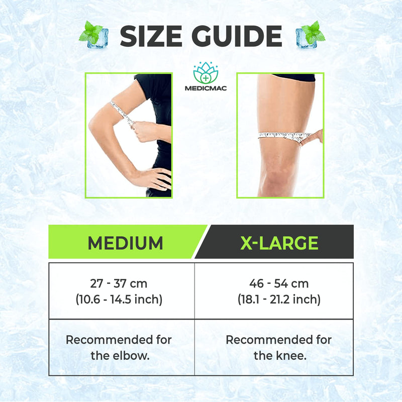 MEDICMAC® FlexiCryo™ 360° Cold Therapy Compression Sleeve for Arthritis, Injuries & Sports Recovery - Reusable, Comfortable and Ultra Flexible Ice Wrap for Knees, Elbows, Shins, Ankles, Calf Pain (M) Medium (Pack of 1) - BeesActive Australia