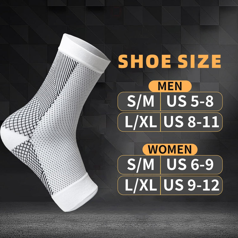 Neuropathy Socks for Men & Women, Comprex Ankle Sleeves, Plantar Fasciitis Socks Relief Brace for Nerve Damage Pain in Feet, Ankle Gout, Achilles Tendonitis Relief Black L/XL - BeesActive Australia