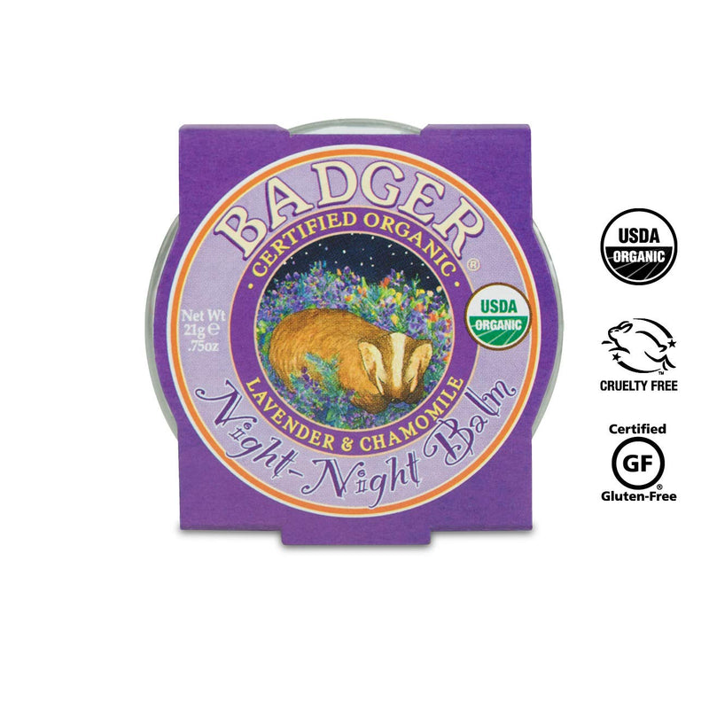 Badger - Night Night Balm, Chamomile & Lavender, Natural Sleep Balm for Kids, Scented Relaxing Balm for Children, Kids Organic Sleep Balm, 0.75 oz 0.75 Ounce (Pack of 1) - BeesActive Australia