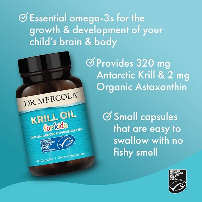 Dr. Mercola Children's Cryl Oil 60 Capsules (International Direct) - BeesActive Australia