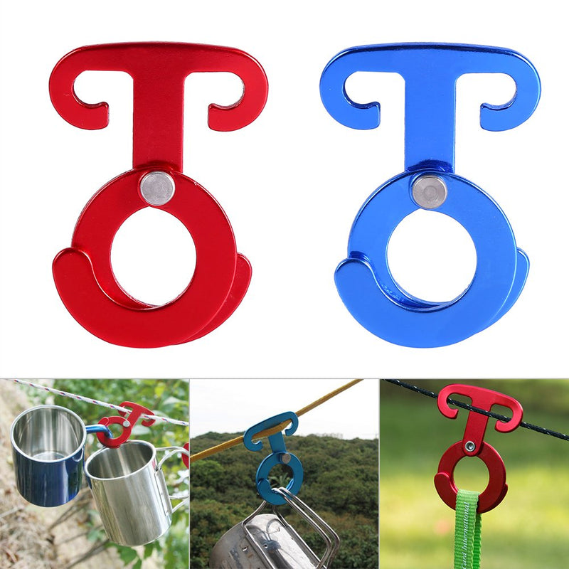 ZJchao 4pcs Camping Tent Rope Buckle Aluminum Alloy Self-Locking Carabiner Hook Hanger Rope Tightener Fastener Wind Rope Hanging Buckle Quickdraws Red - BeesActive Australia