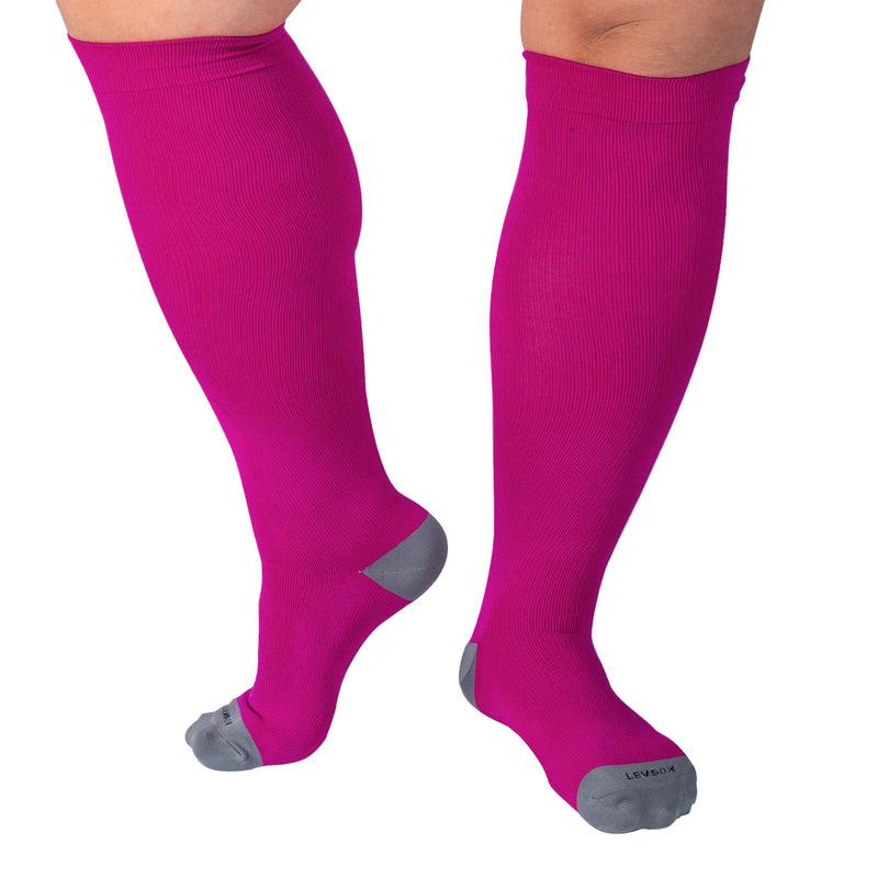 Wide Calf Compression Socks for Women & Men Large Size Circulation 15-20 mmHg 3 Pairs D Medium - BeesActive Australia