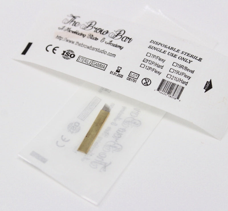 12 Pin Sterile Hard Microblading Needles (10) Health Department Compliant with Lot Number, Expiration Date and Certificate of Sterilization Included in Each Package 10 - BeesActive Australia