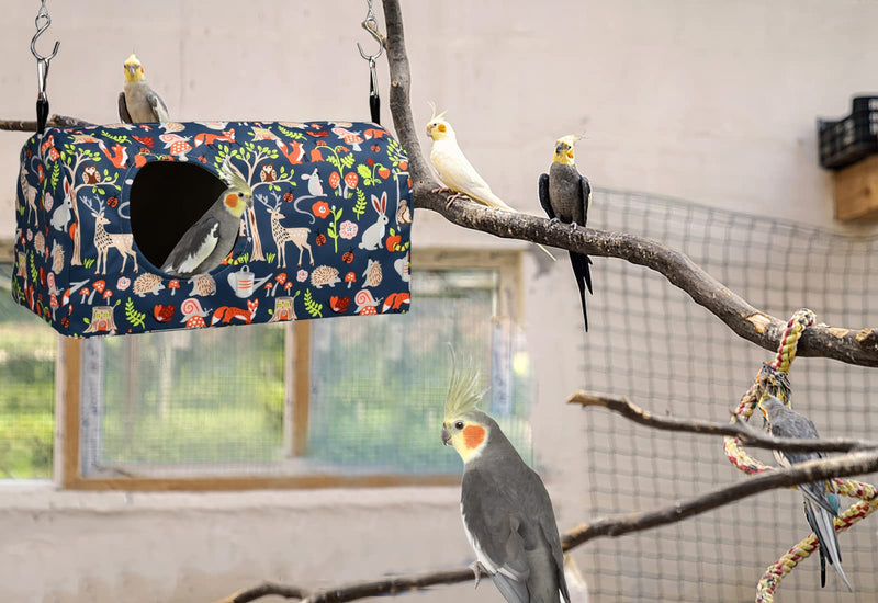 ShuRung Parrot Cockatiel Warm House Bird Nest Bed Winter Hanging Hammock Birds Sleeping Bed Parrot Hideway Bed Polyester Fabric Washable for Parrot Parakeet Cockatiels Budgies Lovebird African Grey L - BeesActive Australia