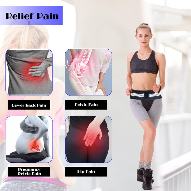 TOAUXUNG Sacroiliac SI Joint Hip Belt,Lower Back Support Brace,Adjustable Pelvic Support Belt,Trochanter Belt for Women,Men Hip Braces Pain Relief Device for Nerve,Lumber(L) Large - BeesActive Australia