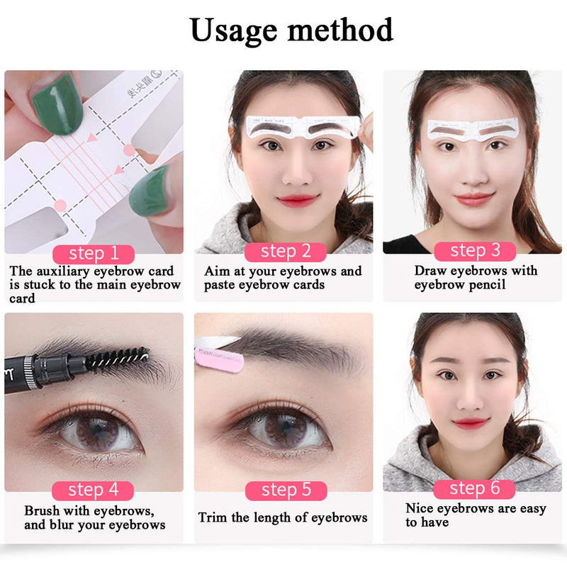 128 PCS Eyebrow Stencil 4 Styles Eyebrows Shaping Stickers Adjustable Eyebrow Grooming Template DIY Brows Guide Makeup Tool - BeesActive Australia