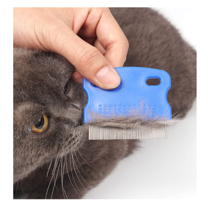 5 Pieces Pet Dog Eye Combs Tear Stain Remover Combs Pet Grooming Comb,Pet Lice Comb Remove Fleas and Flea Eggs Pet Comb for Removal Dandruff, Hair Stain,for Small Pet Cat Dogs Removing Crust and Mucus(Blue, Black). (5-Set) 5-Set - BeesActive Australia