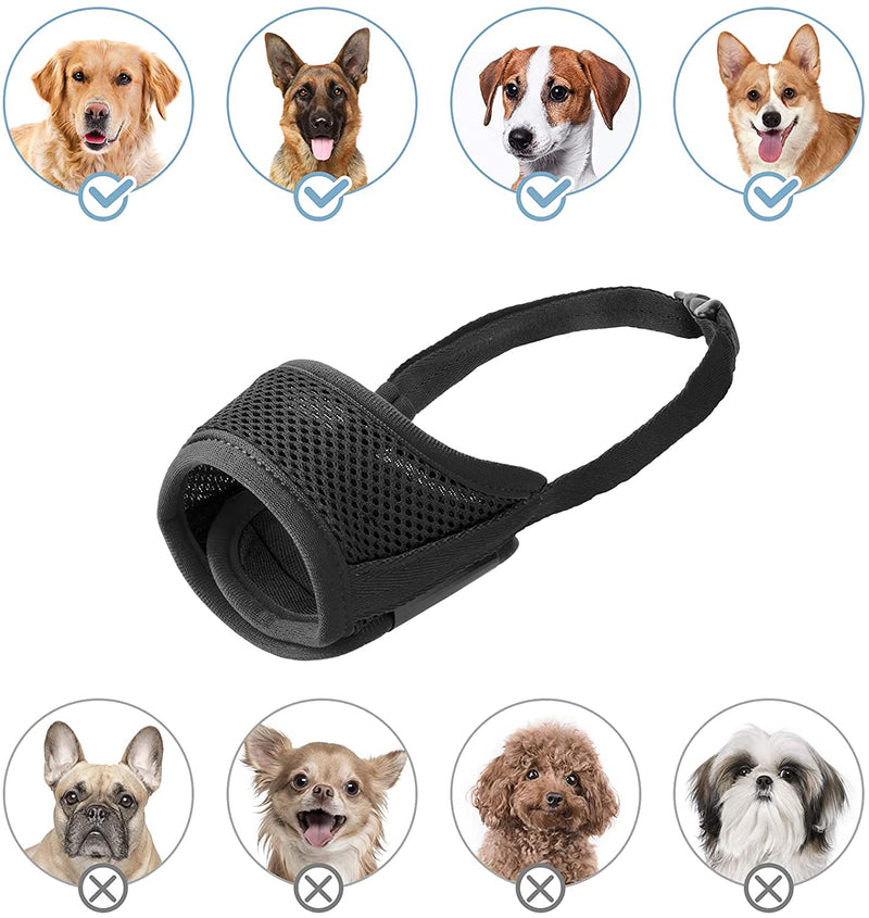 IREENUO Dog Muzzle to Prevent Biting Barking and Chewing with Adjustable Loop Breathable Mesh Soft Fabric S Blue - BeesActive Australia