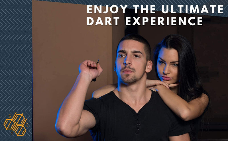 Steel Tip Darts Set - Professional 12PC Darts Steel Tip for Dartboard - Includes Steel Brass Barrels + Plastic & Aluminum Shafts + O-Ring's + Flights & Protectors + Sharpener + Wrench 22g-STC10432 - BeesActive Australia