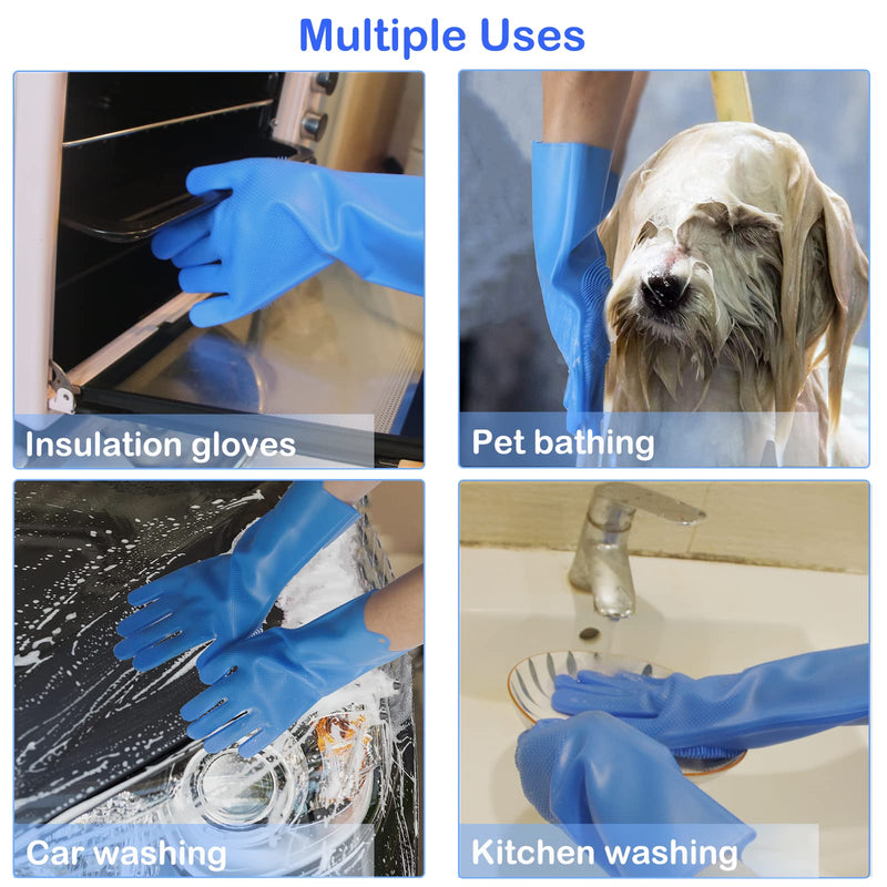 Pet Grooming Gloves, Yintoper Dog Bathing Gloves with High-Density Teeth, Heat Resistant Silicone Cat Washing Shampoo Gloves, Bathing and Massaging for Dogs and Cats - BeesActive Australia