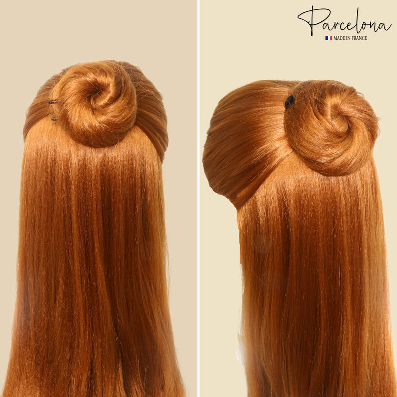 Parcelona French Sleek Brown Tortoise Shell Large 3 1/2" Celluloid Made in France Set of 3 Wavy Crink U Shaped Chignon Hair Pins Updo Bun Pin Sticks for Women and Girls 3 Count (Pack of 1) - BeesActive Australia