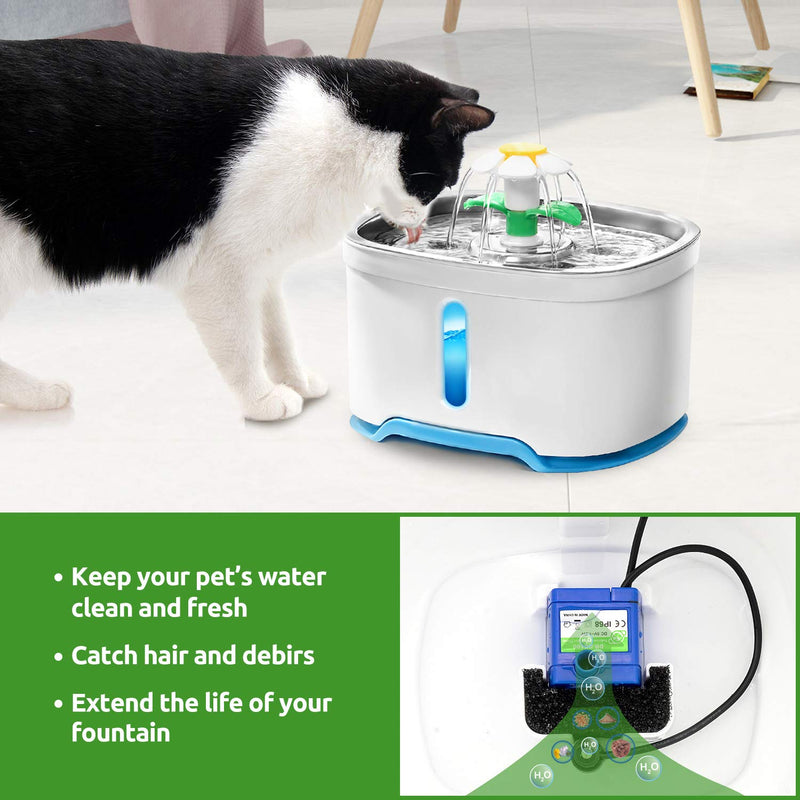 NautyPaws Cat Water Fountain Filters sponges 8 Sponges - BeesActive Australia