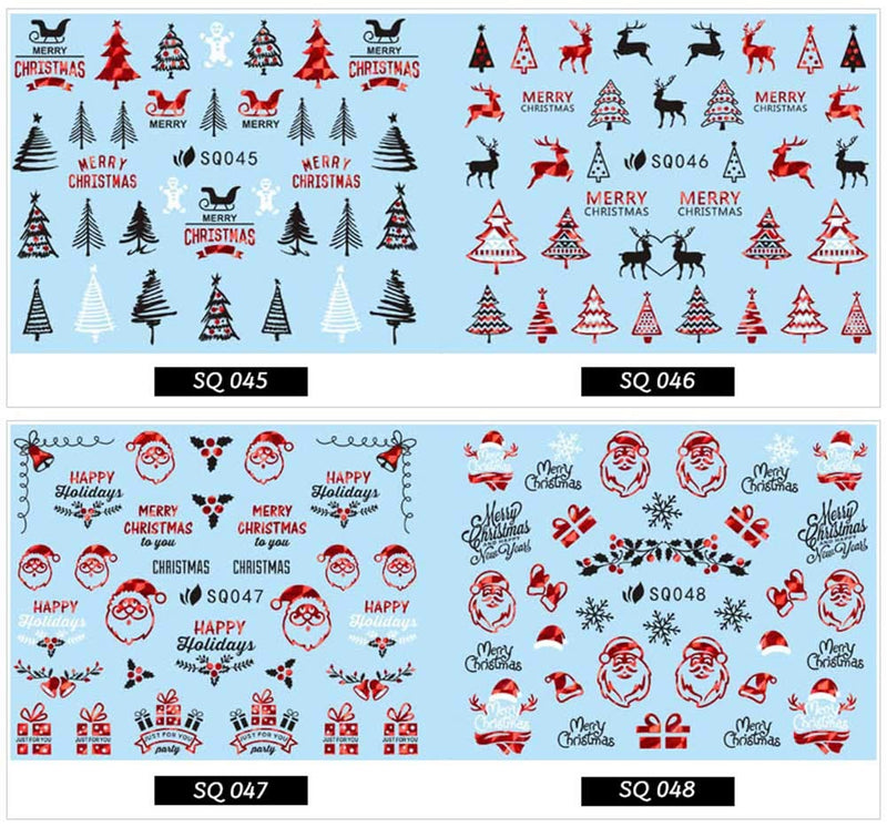 KADS 3D DIY Nail Art Stickers Christmas Snowflakes Snowmen Elk Nail Decals 2 - BeesActive Australia