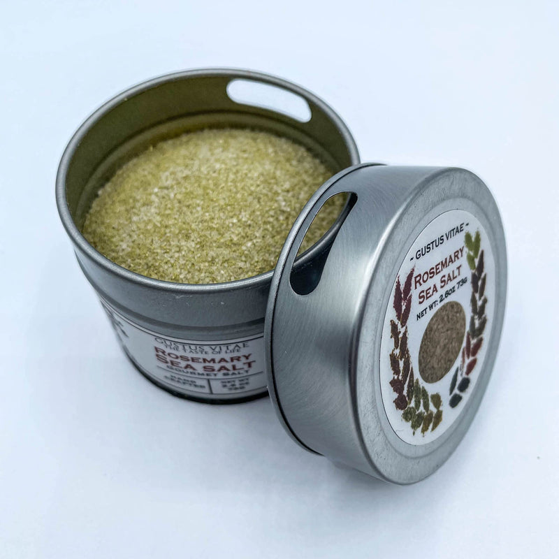 Rosemary Sea Salt - Gourmet Infused Sea Salt - Artisanal Seasoning - Non GMO - All Natural - Sustainably Sourced - Small Batch - Magnetic Tin - Hand Packed - BeesActive Australia
