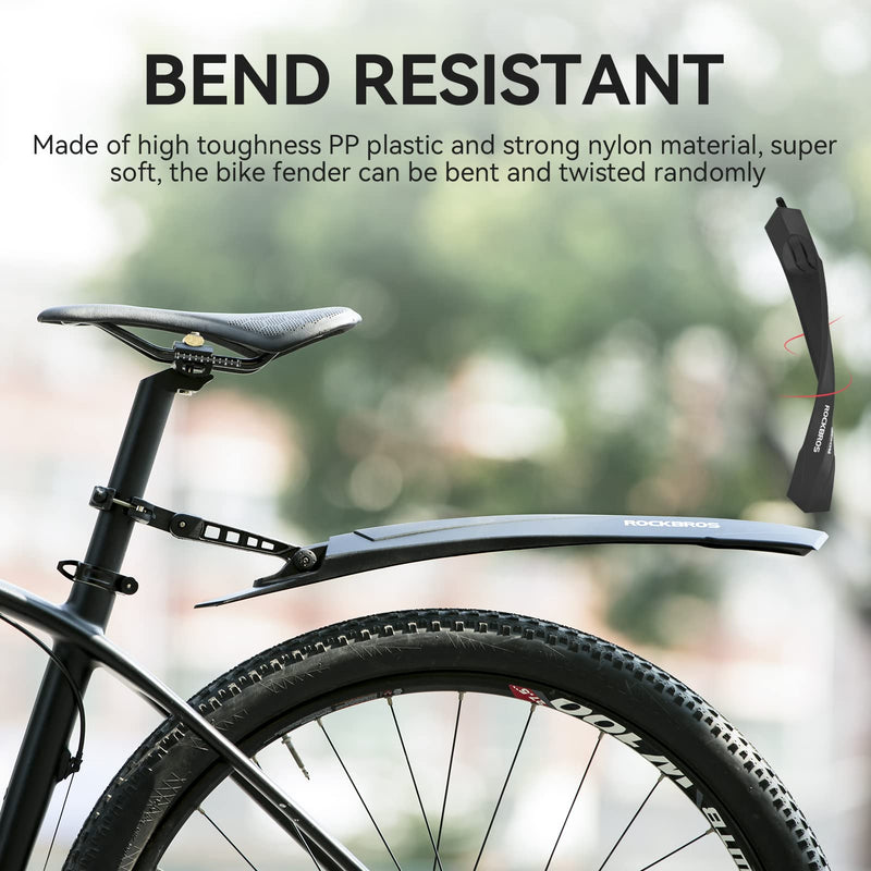 ROCKBROS Bike Fender Set Adjustable Front Rear Bicycle Fenders MTB Mud Guards Cycling Splash Guard for Mountain Road City Bike Riding - BeesActive Australia