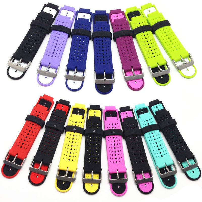 ZSZCXD Soft Silicone Replacement Watch Band for Garmin Forerunner 230/235 / 220/620 / 630/735 Smart Watch 02 Black & Yellow - BeesActive Australia
