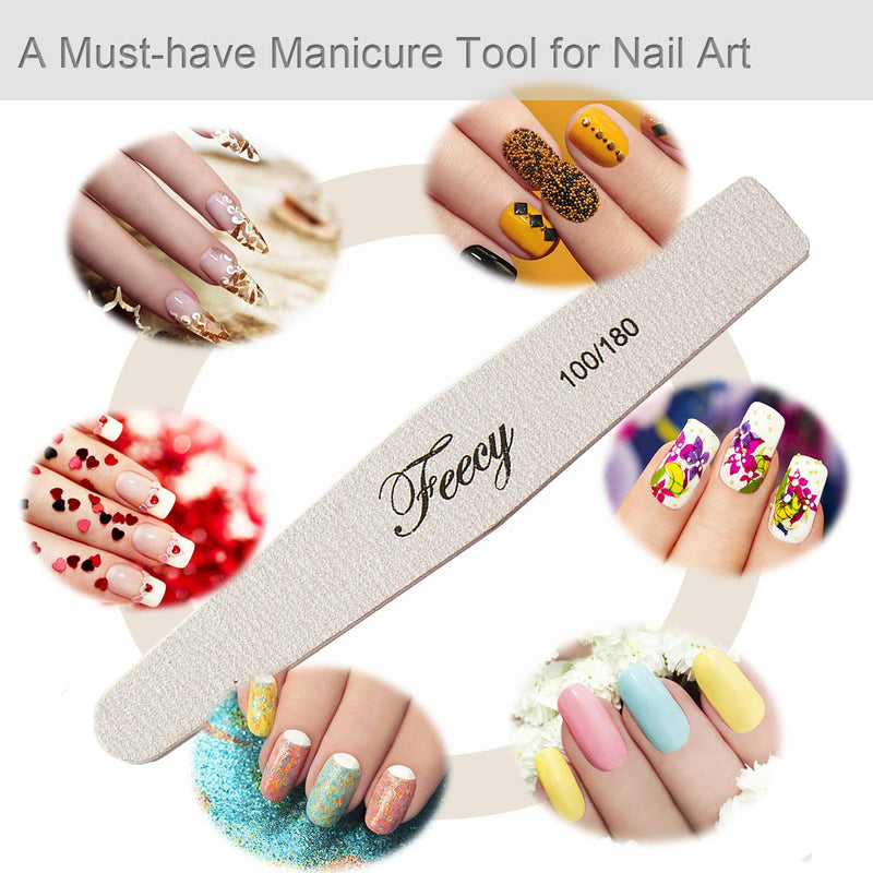 NF03 Square Nail File for Acrylic Nails Natural Nails 100 180 Nail File Professional Emery Board Nail Buffering Files Bulk (Pack of 25 pcs)… - BeesActive Australia