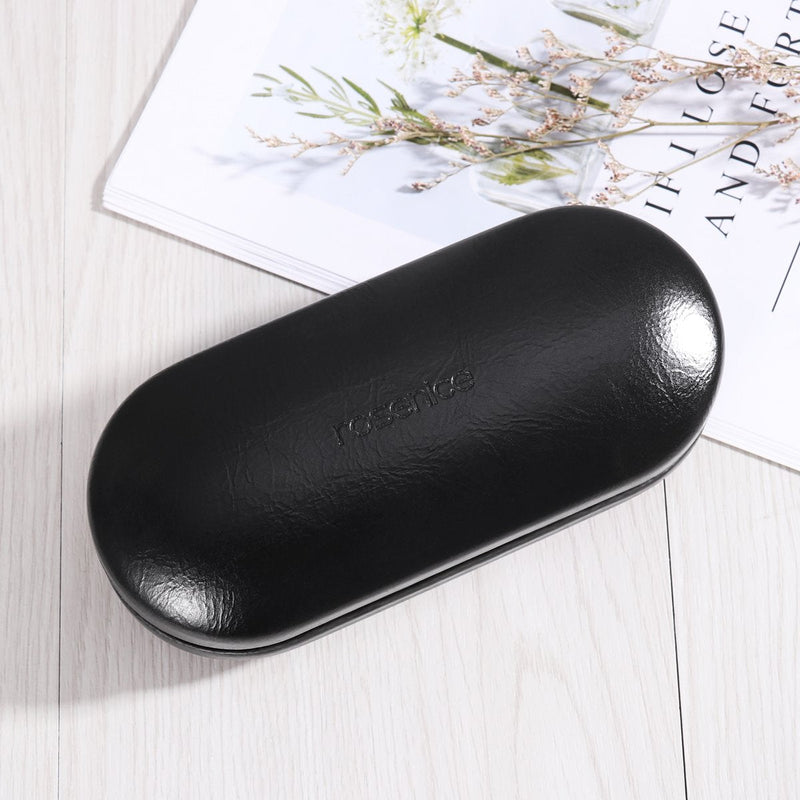 rosenice Contact Lens Case and Glasses Case - 2 in 1 Double Sided Eye Contact Case with Built-in Mirror, Tweezer and Contact Solution Bottle - Portable Contact Lens Storage Box for Travel, Black - BeesActive Australia