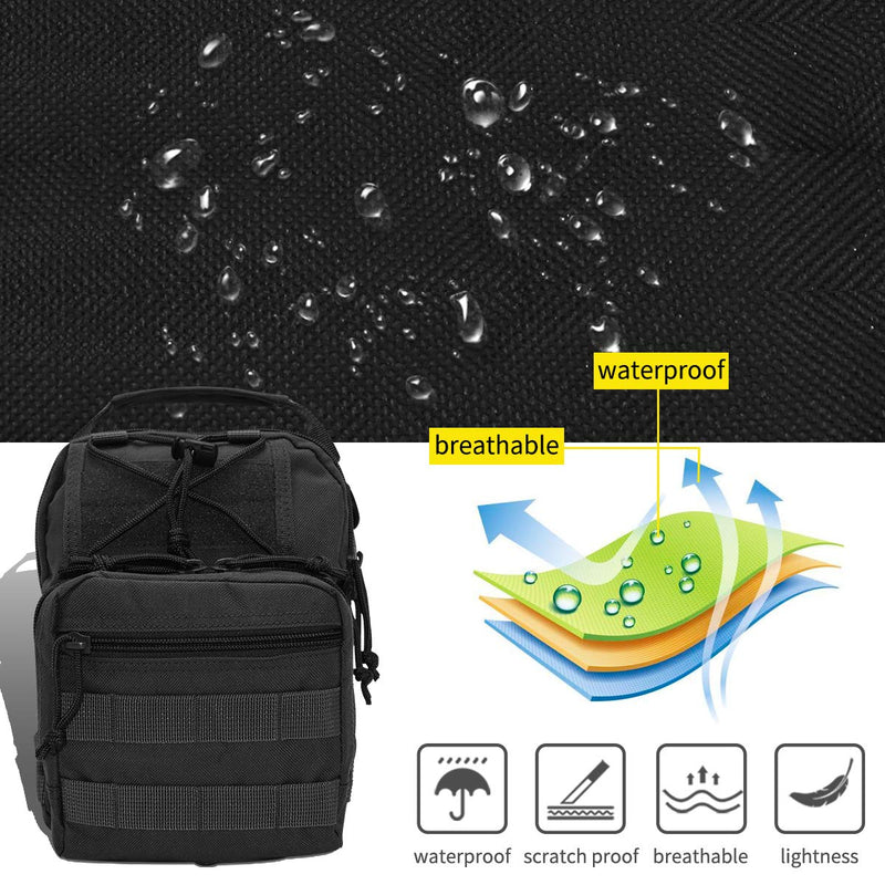 Tudoes 10L Waterproof Fishing Backpack Tackle Storage Bag Outdoor Gear Storage Tackle-Bag Cross Body Sling Bag Black - BeesActive Australia