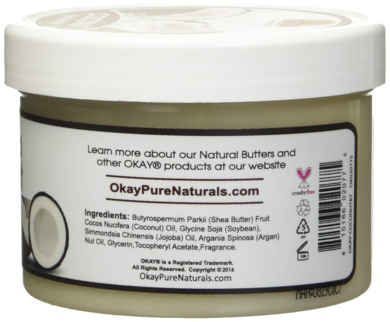 Okay Butter 100% Natural Smooth for Skin and Hair Easily Absorbed By the Skin & Hair Leaving It Soft & Moisturized Silicone, Paraben Free For All Skin & Hair Types Made in USA oz, Gray, Coconut, 7 Oz - BeesActive Australia