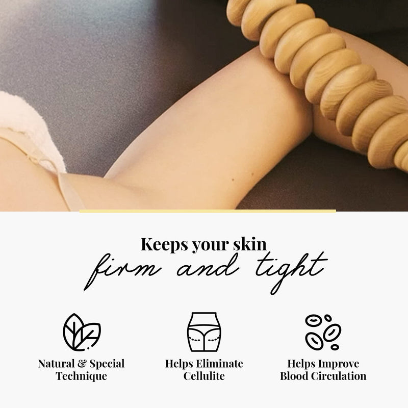 Tuuli Accessories Anti Cellulite Massage Disc Massager Roller with Handle Maderotherapy Wooden - BeesActive Australia