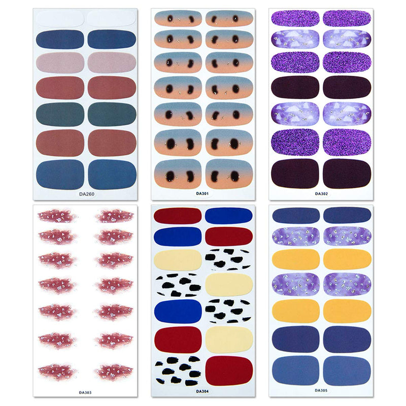 WOKOTO 12 Sheets Adhesive Nail Polish Wrap Stickers Strips With 1Pc Nail File Gradient Nail Art Decals Manicure Accessories For Women KIT2 - BeesActive Australia