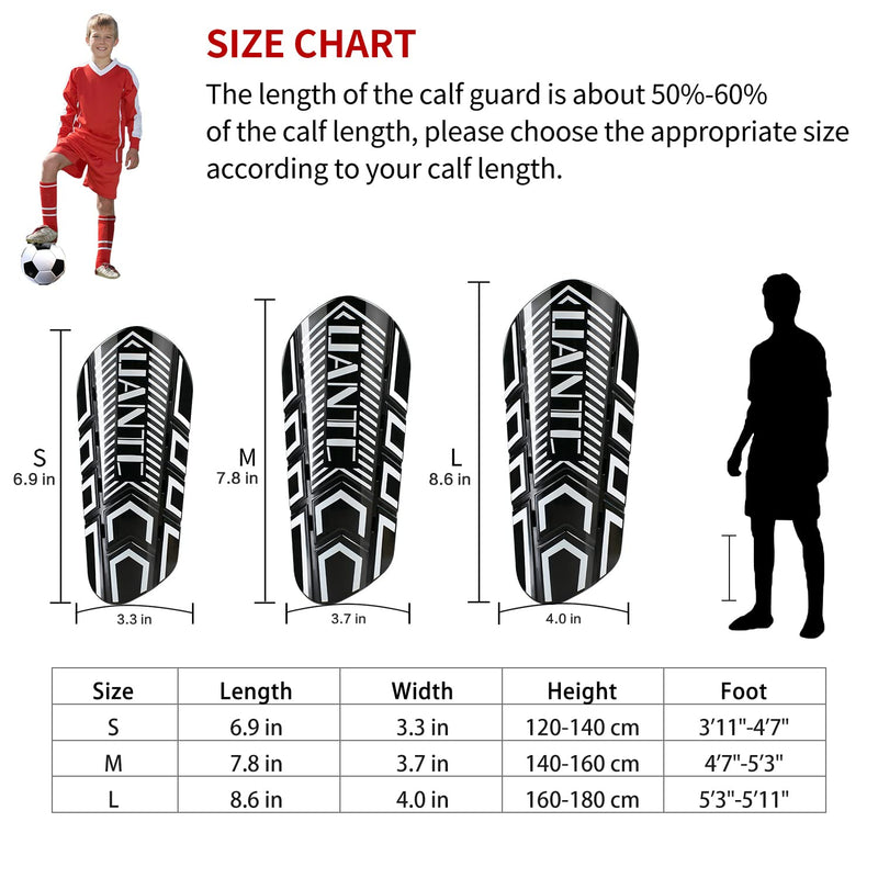 Uantc Shin Guards - Soccer Shin Guards Cushion Protection Reduce Shocks and Injuries - Calf Protective Gear Shin Guards for Kids/Adult - Shin Guards Soccer Youth for Boys/Girls Black Medium - BeesActive Australia
