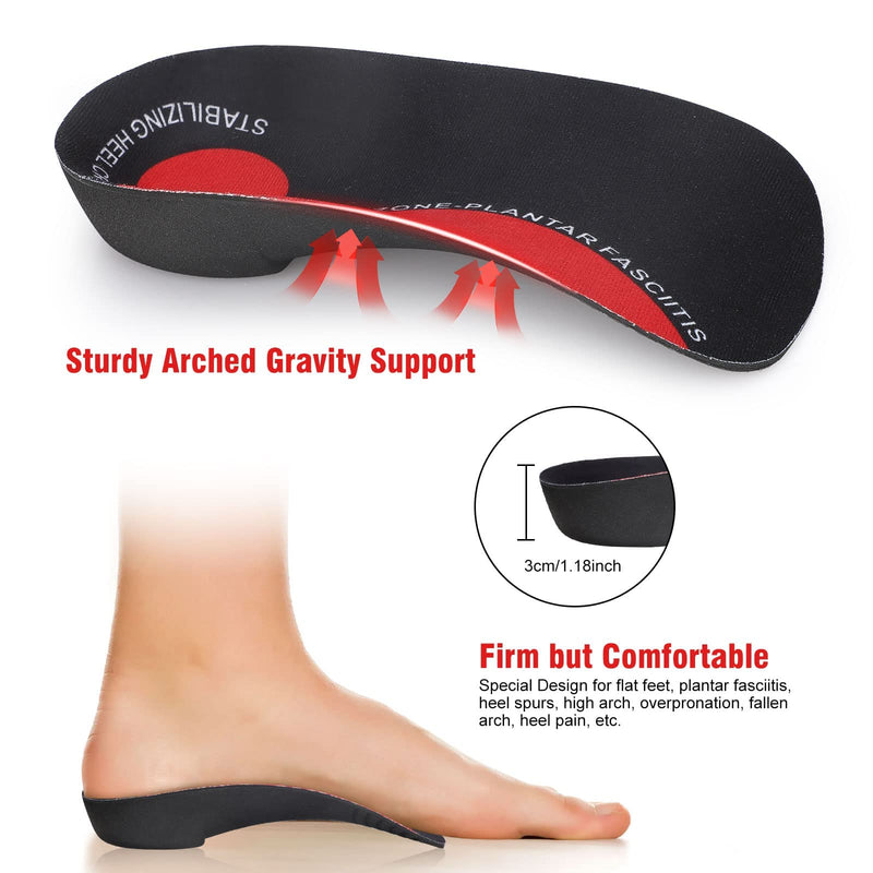 Orthotic Insoles, 3/4 High Arch Support Shoe Inserts Insoles for Women and Men, Orthotic Insoles Support for Plantar Fasciitis, Flat Feet, Over-Pronation, Heel Pain, Heel Spur (5-8.5 UK） Medium(5-8.5 UK） - BeesActive Australia