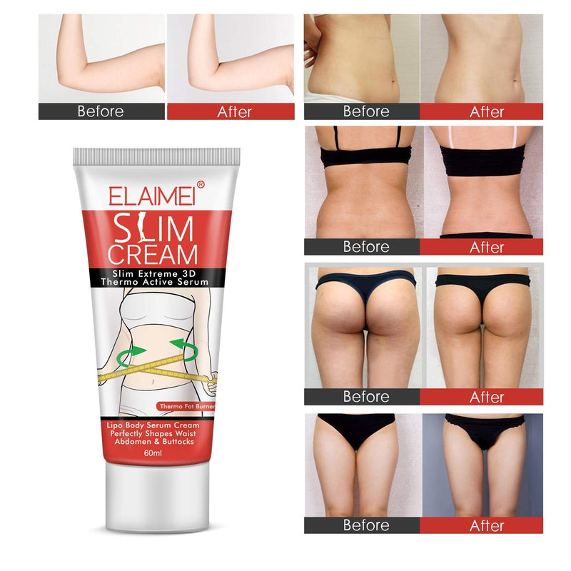 Hot Cream, (2 pack) Slim Extreme Cellulite Slimming & Firming Cream Body Fat Burning Massage Gel Weight Losing Hot Serum Treatment for Shaping Waist, Abdomen and Buttocks A - BeesActive Australia