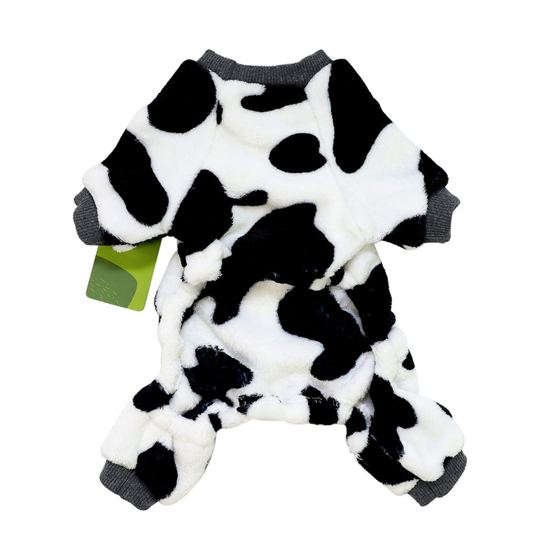 Fitwarm® Adorable Milk Cows Pet Dog Clothes Comfy Velvet Winter Pajamas Coat Jumpsuit Large (Chest18" Back16") - BeesActive Australia