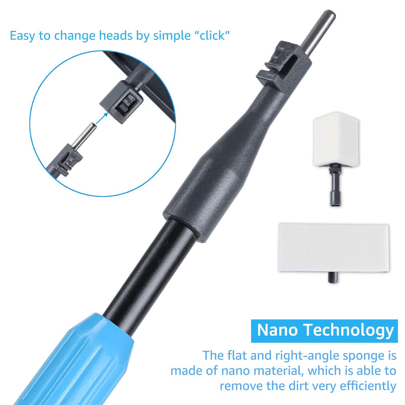 AquaMiracle 6 in 1 Aquarium Cleaning Tool Kit Fish Tank Cleaning Kit for 20-160 Gallon Tank with Telescopic Long Handle, Algae Scraper, Scrubber Pads, Tube Cleaner, Fish net, Gravel Rake - BeesActive Australia