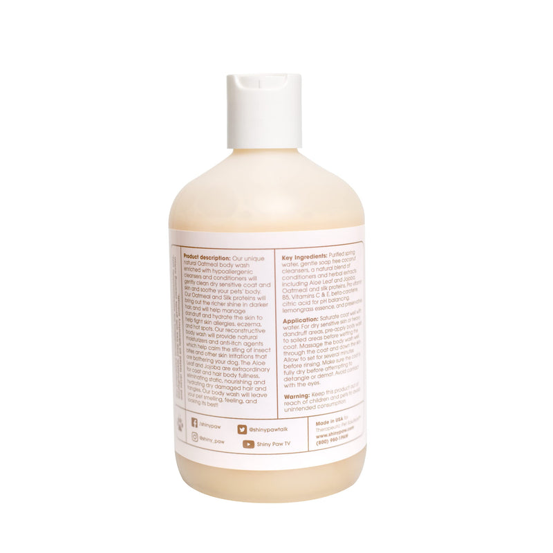 Oatmeal Shampoo for Dogs - Lemongrass Spa Essentials Body Wash - Tearless Dog Shampoo for Itchy Skin - Natural Dog Conditioner Ingredients Made in The USA by ShinyPaw - BeesActive Australia