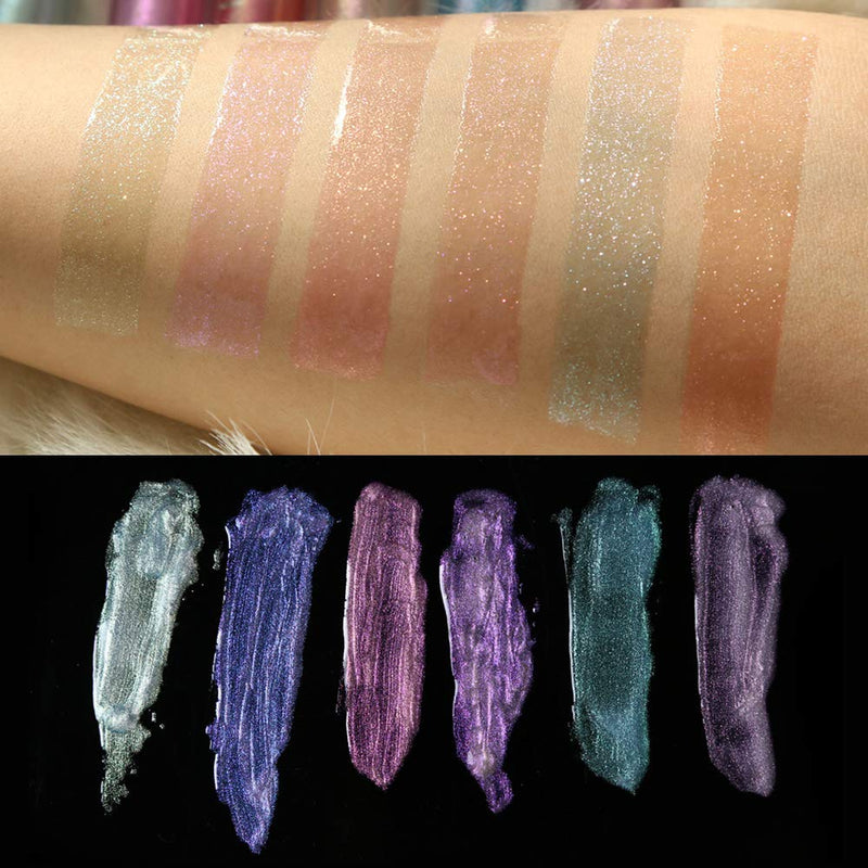 Glitter Liquid Lipsticks Set of 6 Diamond Shimmer Metallic Lipstick Waterproof Long Lasting Shinning Iridescent Mermaid Shimmer Lip Gloss Face Eye Cosmetic Glow Shimmer Makeup Kit (6 Pcs) - BeesActive Australia