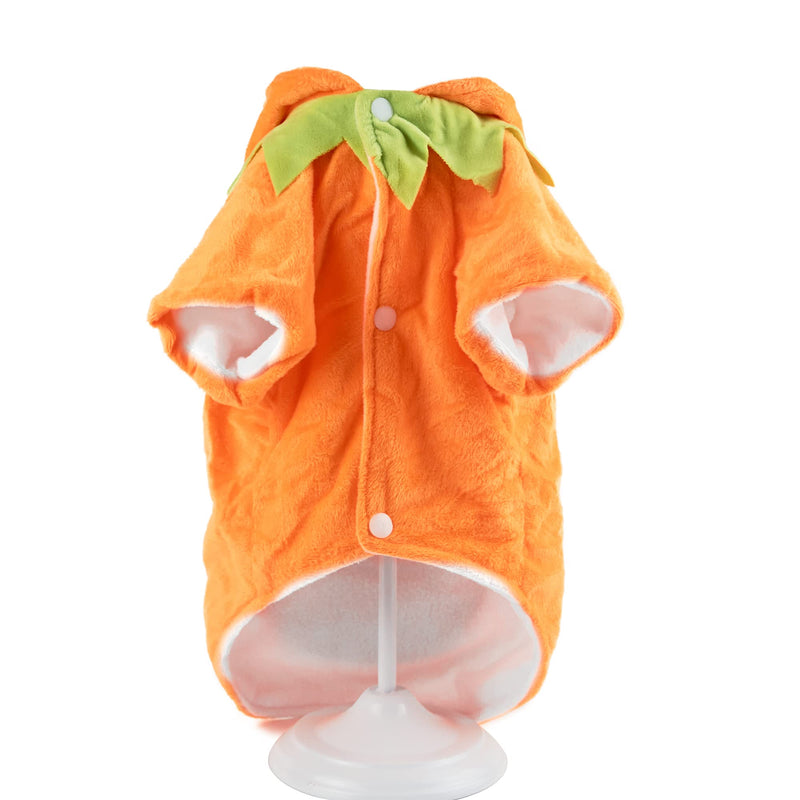 Delifur Dog Cat Halloween Pumpkin Costume Puppy Fleece Hoodie Coat for Small to Medium Dogs - BeesActive Australia