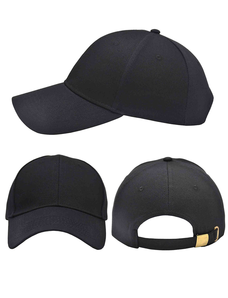 AOSMI 3 Pack Mens Plain Cotton Strapback Baseball Hat Adjustable,One Size Fits Most Low Profile Blank Team Ball Cap Black Grey Khaki - BeesActive Australia
