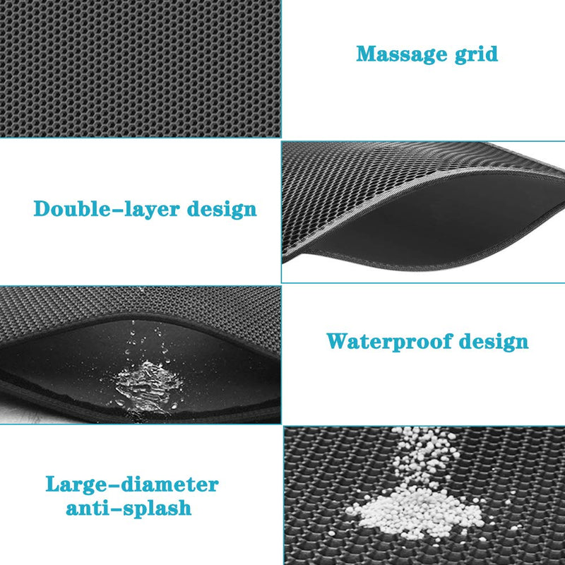 kaxionage Cat Litter Mat, Litter Box Mat,Honeycomb Double Layer Trapping Litter Mat Design,Waterproof Urine Proof Kitty Litter Mat,Easy Clean Scatter Control 15" X 24" 1Pack Grey - BeesActive Australia