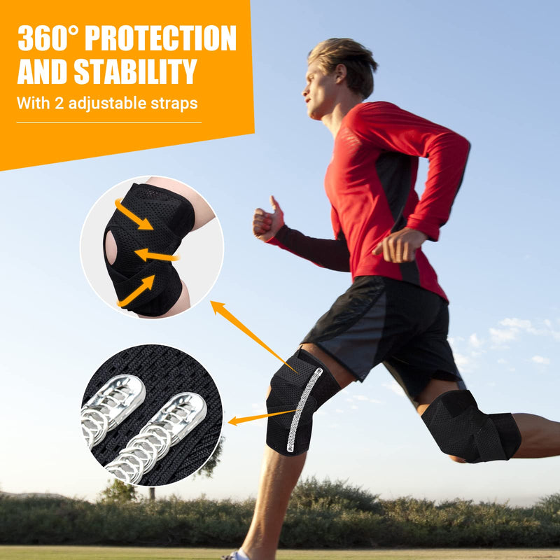 cycleacc Knee Brace for Knee Pain, Compression Knee Support with Side Stabilizers for Women and Men, Knee Pad for Meniscus Tear Relief,Running, Workout Large - BeesActive Australia