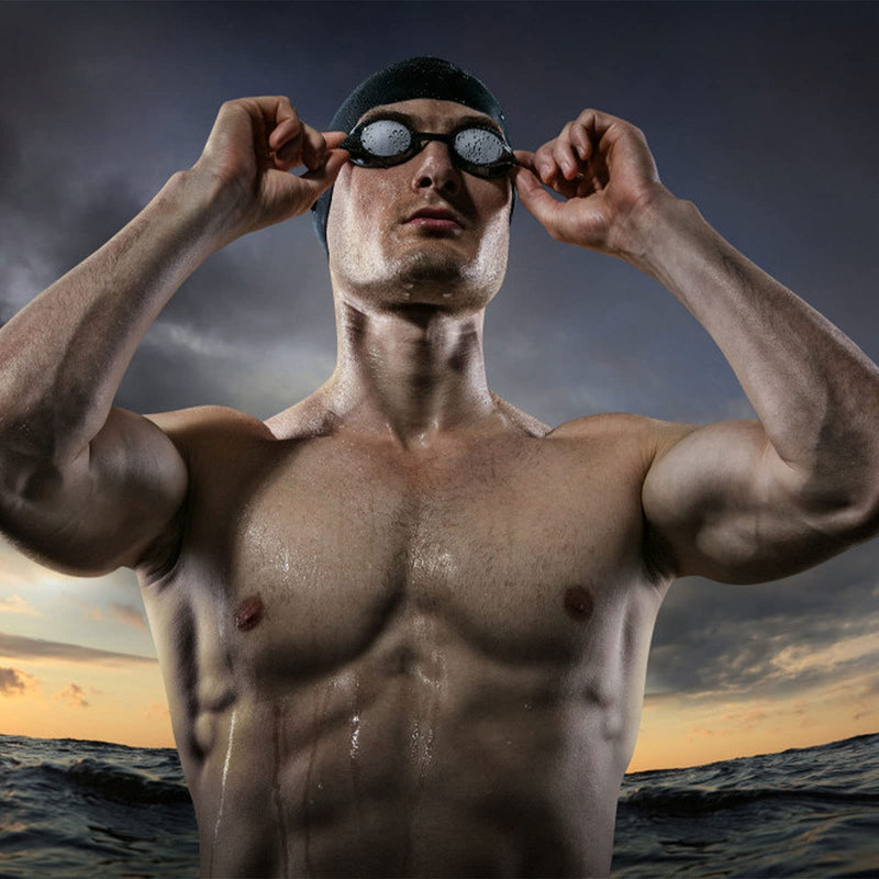 Swimming Goggles 2 Pack Anti-fog Anti-UV Silicone Swim Goggles Adult Women Men Black & Blue White - BeesActive Australia