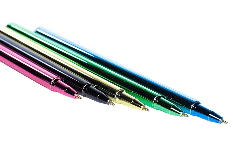 Kate Spade New York Black Ink Pen Set of 5, Colorful Stick Pens, Metallics - BeesActive Australia