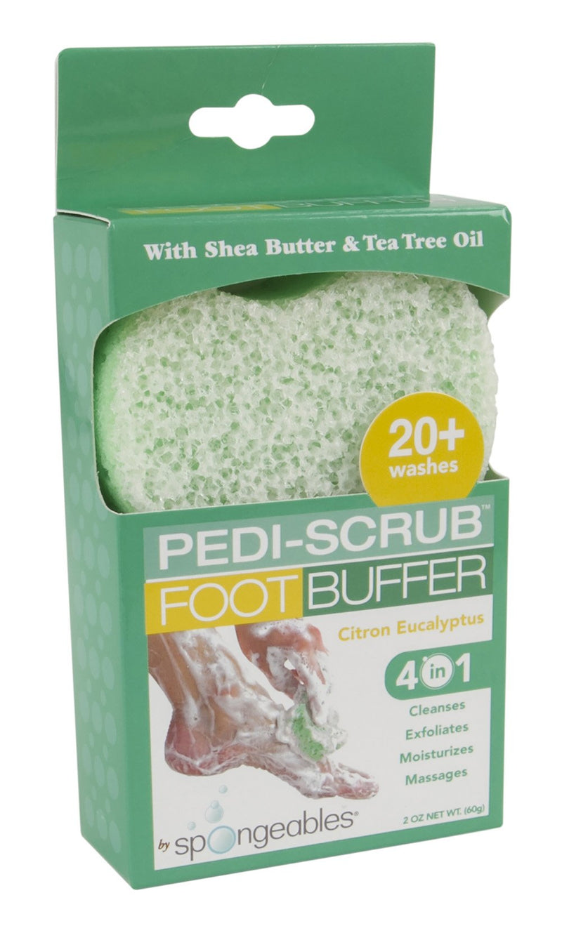 Spongeables Pedi Scrub Foot Buffer 20+, Citron Eucalyptus Aromatherapy, 2-Ounce (Pack of 3), PDB-1030-AMZ - BeesActive Australia